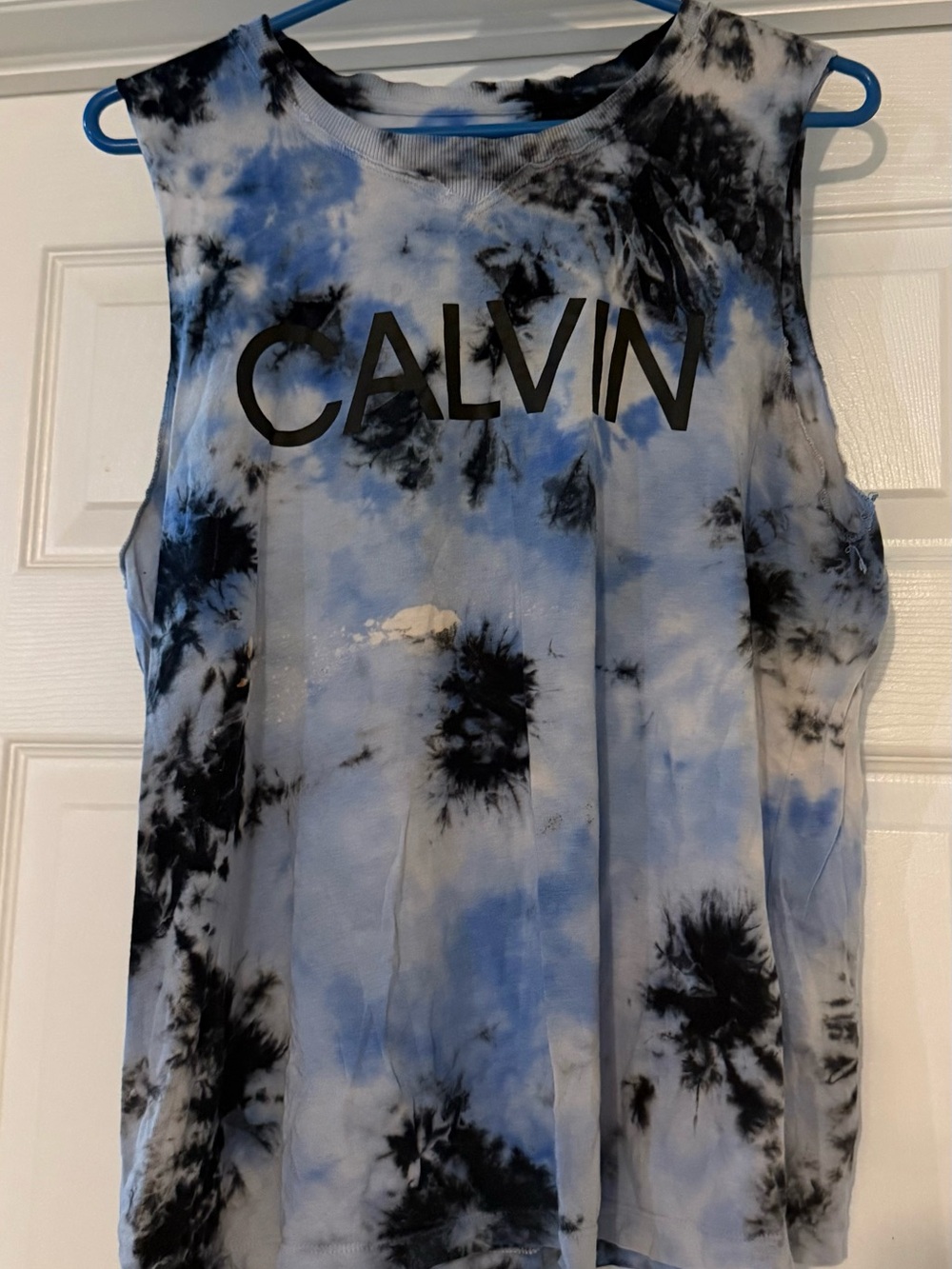 Calvin Klein Blue & Black Tie-Dye Muscle Tank